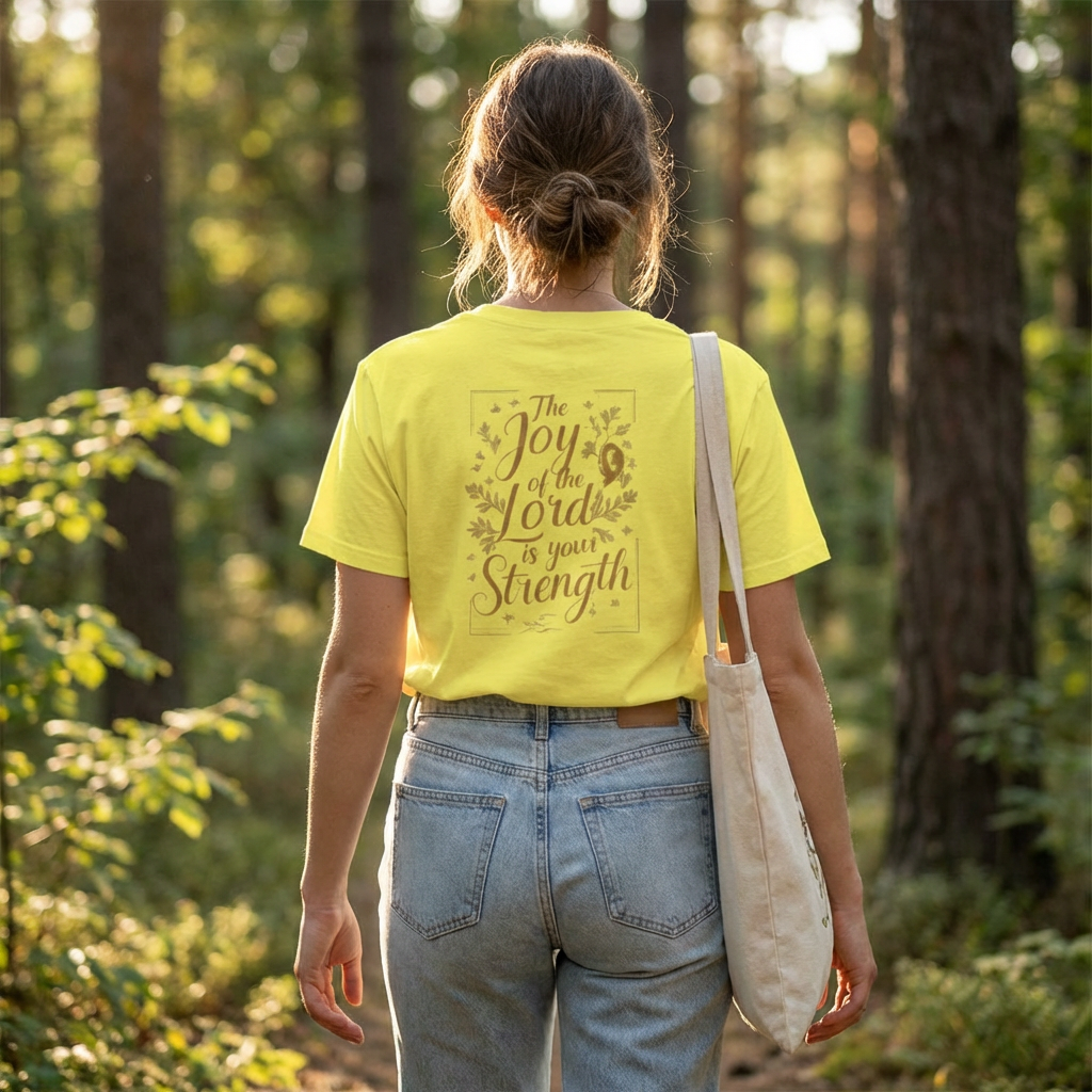 The Joy of the Lord is Your Strength Christian T-Shirt - Nehemiah 8:10 Tee