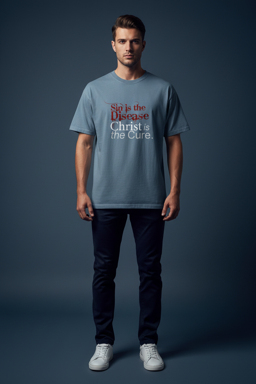 Sin is the Disease Christ is the Cure - Male GQ Mockup