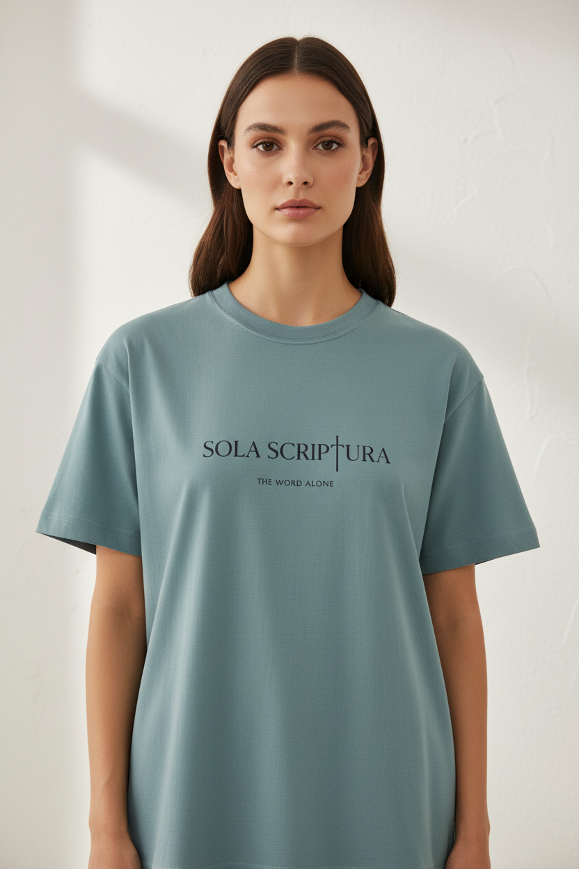 Sola Scriptura Supima Tee — Ultra Luxury Female Mockup