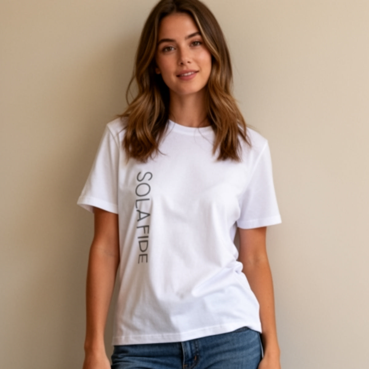 Sola Fide — Vertical Logo Tee | Faith Alone